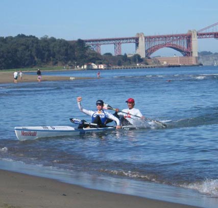 Barry Lewin & Lewis Laughlin win the doubles race - 2007 US Surf Ski Champs